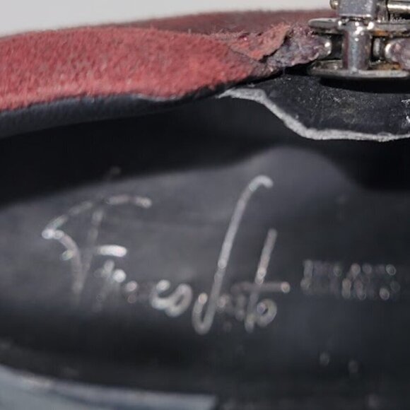 Franco Sarto Greco Ankle Boots Burgundy Suede Leather Zip Booties Womens SZ 6.5 - Picture 9 of 12